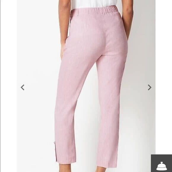 J Jill Linen Stretch Button Hem Ankle Pants Gray Womens MP Medium Petite - Picture 10 of 11